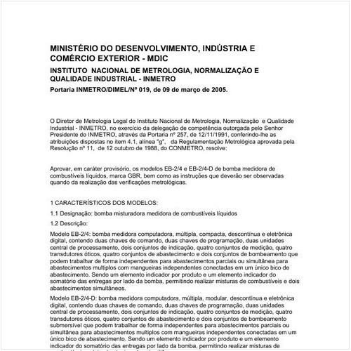 Portaria DIMEL/INMETRO 19:2005 - Situação: Revisto