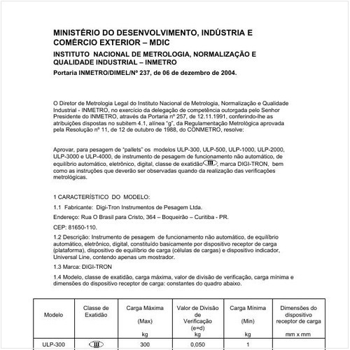 Portaria DIMEL/INMETRO 237:2004 - Situação: Revisto