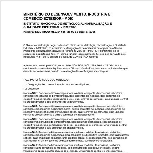 Portaria DIMEL/INMETRO 38:2005 - Situação: Revisto