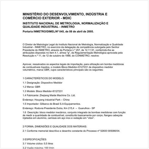 Portaria DIMEL/INMETRO 45:2005 - Situação: Revisto
