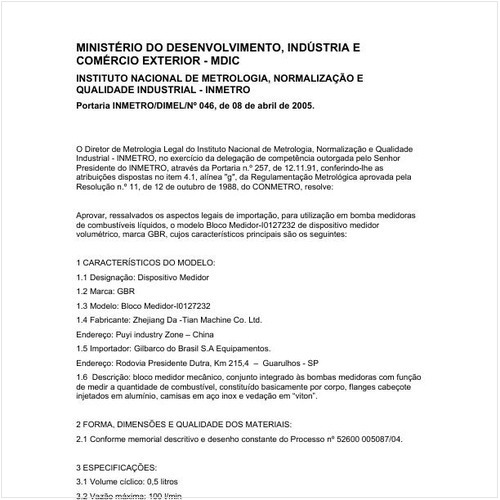 Portaria DIMEL/INMETRO 46:2005 - Situação: Revisto