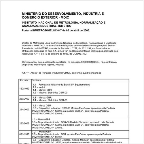 Portaria DIMEL/INMETRO 47:2005 - Situação: Revogado