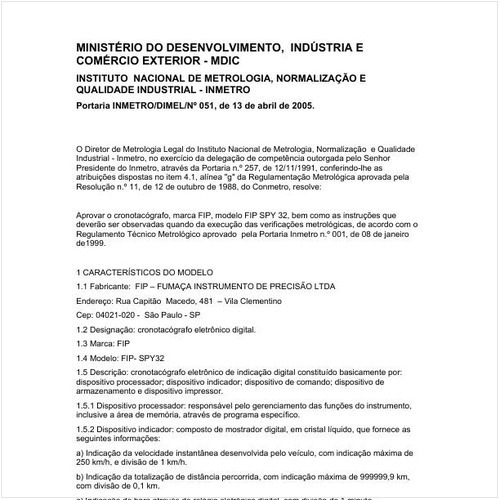 Portaria DIMEL/INMETRO 51:2005 - Situação: Revisto