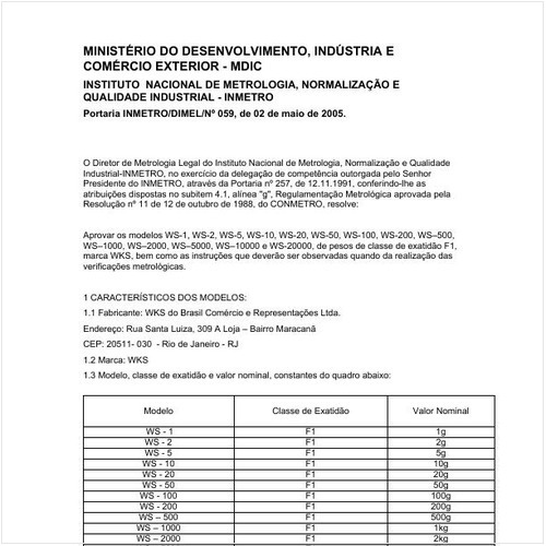 Portaria DIMEL/INMETRO 59:2005 - Situação: Revisto
