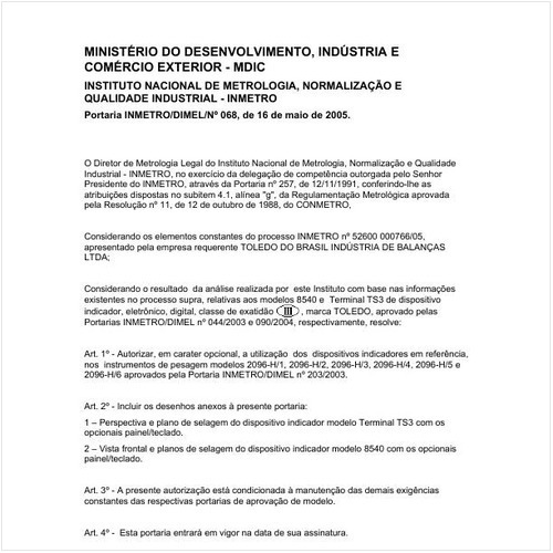 Portaria DIMEL/INMETRO 68:2005 - Situação: Revisto