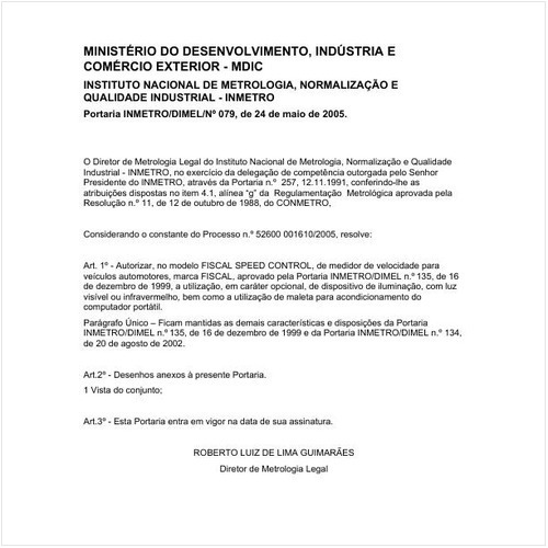 Portaria DIMEL/INMETRO 79:2005 - Situação: Revisto