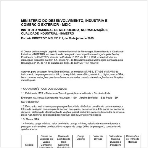 Portaria DIMEL/INMETRO 111:2005 - Situação: Prazo de validade expirado