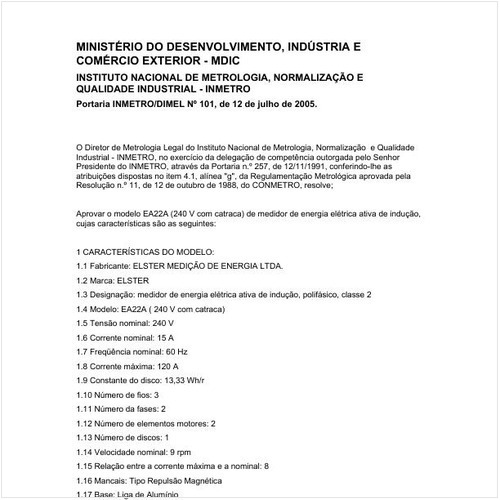 Portaria DIMEL/INMETRO 101:2005 - Situação: Revisto