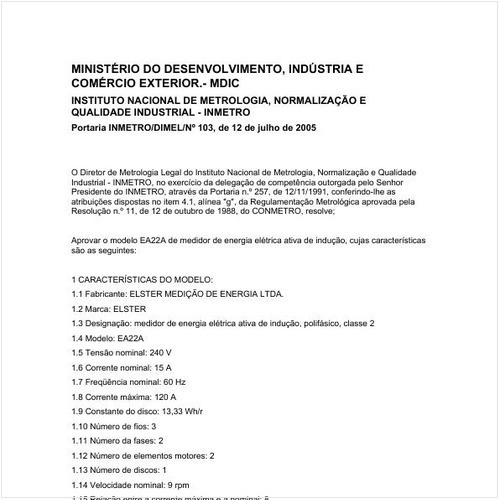 Portaria DIMEL/INMETRO 103:2005 - Situação: Revisto
