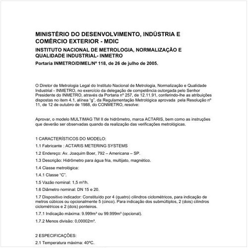Portaria DIMEL/INMETRO 118:2005 - Situação: Revisto