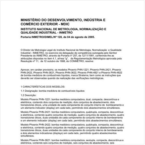 Portaria DIMEL/INMETRO 128:2005 - Situação: Revisto
