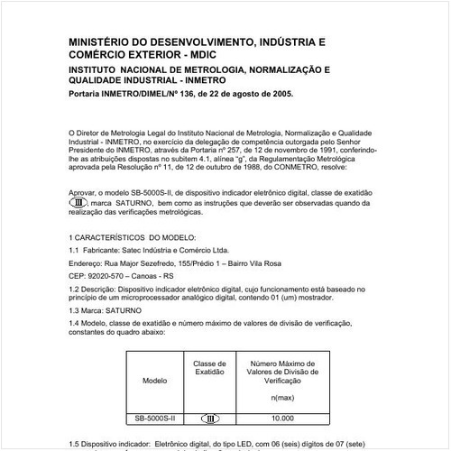 Portaria DIMEL/INMETRO 136:2005 - Situação: Revisto