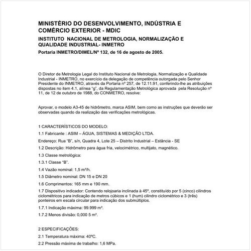 Portaria DIMEL/INMETRO 132:2005 - Situação: Revisto