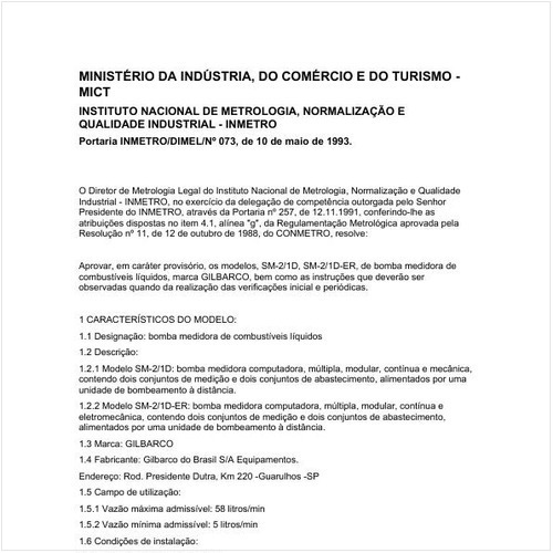 Portaria DIMEL/INMETRO 73:1993 - Situação: Revisto