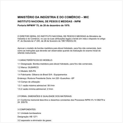 Portaria INPM/MIC 75:1979 - Situação: Revisto