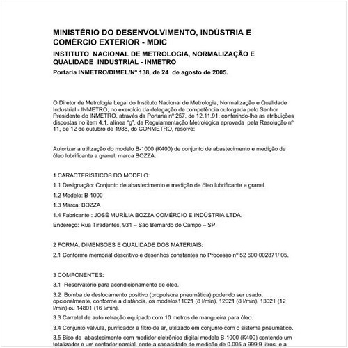 Portaria DIMEL/INMETRO 138:2005 - Situação: Revogado