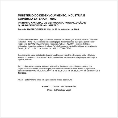 Portaria DIMEL/INMETRO 158:2005 - Situação: Revisto