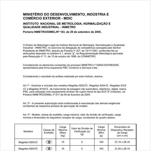 Portaria DIMEL/INMETRO 163:2005 - Situação: Revisto
