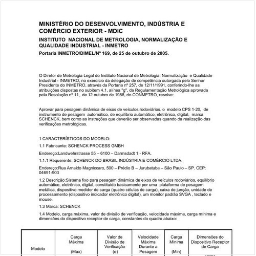 Portaria DIMEL/INMETRO 169:2005 - Situação: Revisto
