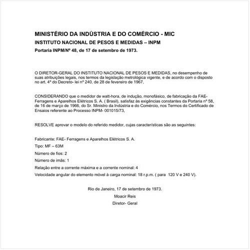 Portaria INPM/MIC 48:1973 - Situação: Em vigor