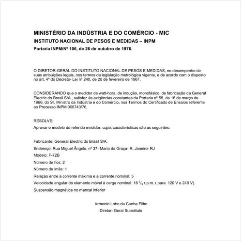 Portaria INPM/MIC 106:1976 - Situação: Em vigor
