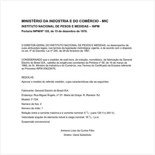 Portaria INPM/MIC 120:1976 - Situação: Em vigor