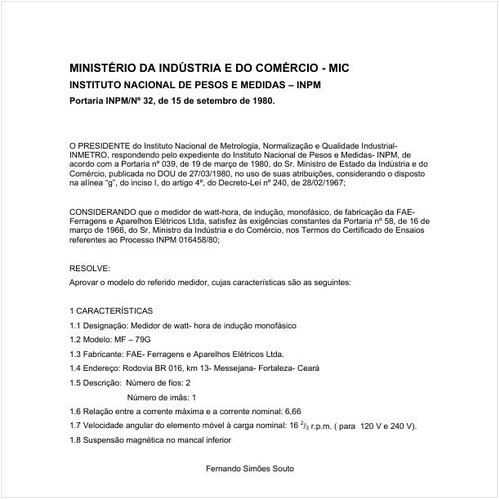 Portaria INPM/MIC 32:1980 - Situação: Em vigor