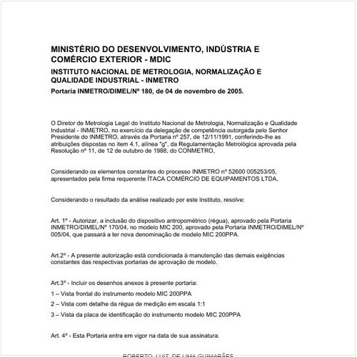 Portaria DIMEL/INMETRO 180:2005 - Situação: Revisto