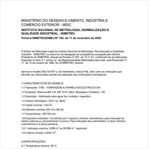 Portaria DIMEL/INMETRO 195:2005 - Situação: Revisto