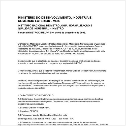 Portaria DIMEL/INMETRO 210:2005 - Situação: Em vigor