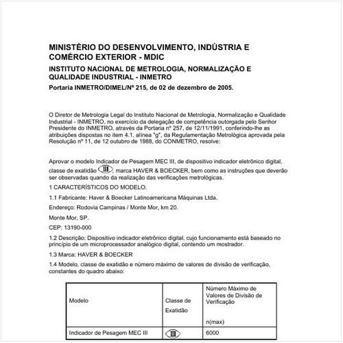 Portaria DIMEL/INMETRO 215:2005 - Situação: Prazo de validade expirado