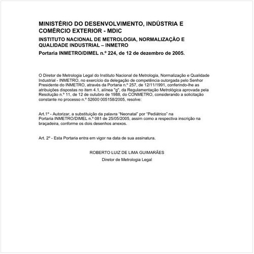 Portaria DIMEL/INMETRO 224:2005 - Situação: Em vigor