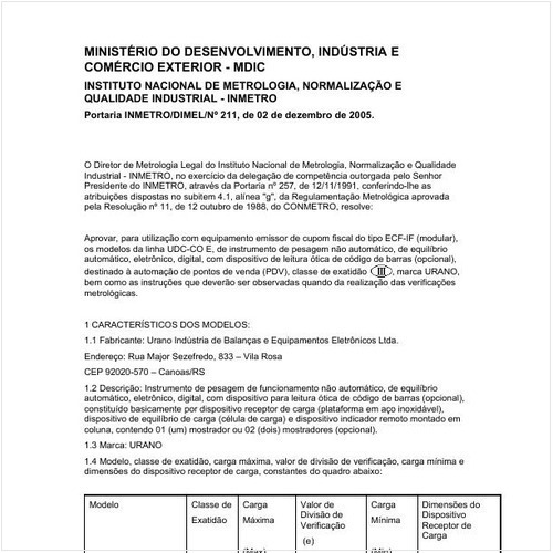 Portaria DIMEL/INMETRO 211:2005 - Situação: Revisto