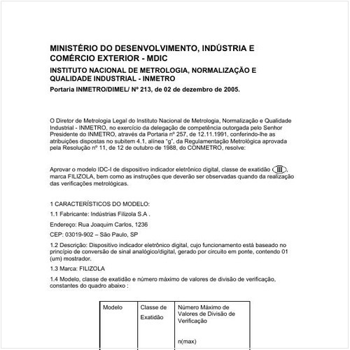 Portaria DIMEL/INMETRO 213:2005 - Situação: Prazo de validade expirado