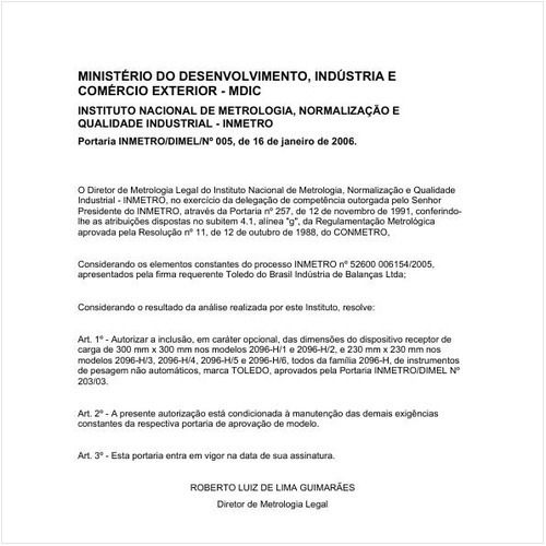 Portaria DIMEL/INMETRO 5:2006 - Situação: Revisto