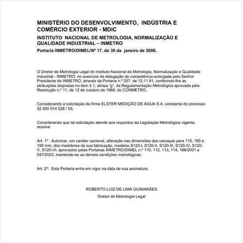 Portaria INMETRO/MDIC 17:2006 - Situação: Revogado