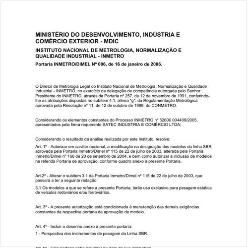 Portaria DIMEL/INMETRO 6:2006 - Situação: Revisto