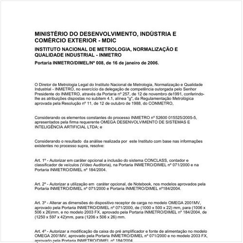 Portaria DIMEL/INMETRO 8:2006 - Situação: Em vigor