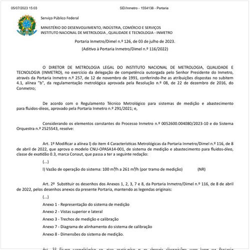 Portaria DIMEL/INMETRO 126:2023 - Situação: Em vigor