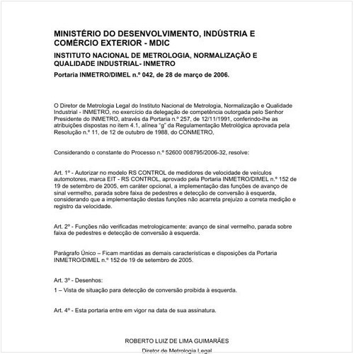 Portaria INMETRO/MDIC 42:2006 - Situação: Em vigor