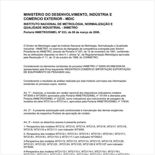 Portaria INMETRO/MDIC 33:2006 - Situação: Revisto