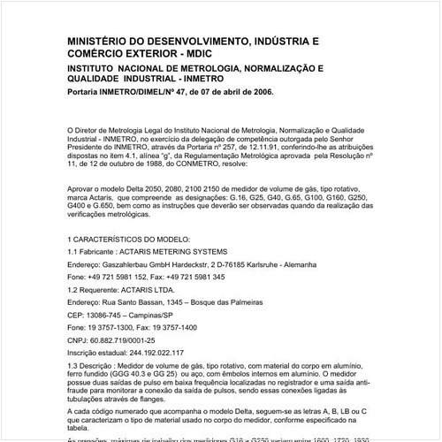 Portaria DIMEL/INMETRO 47:2006 - Situação: Revisto