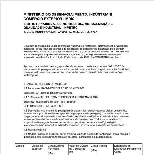 Portaria DIMEL/INMETRO 56:2006 - Situação: Revisto