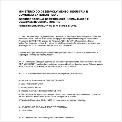 Portaria DIMEL/INMETRO 70:2006 - Situação: Em vigor