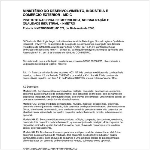 Portaria DIMEL/INMETRO 71:2006 - Situação: Em vigor