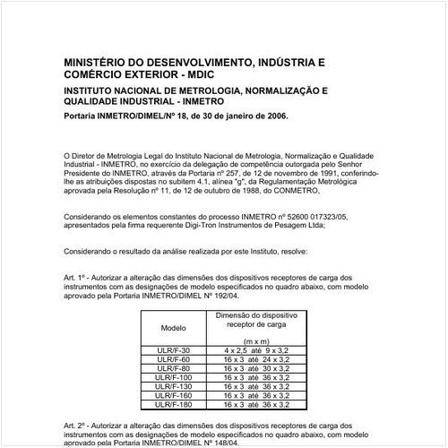 Portaria DIMEL/INMETRO 18:2006 - Situação: Revisto