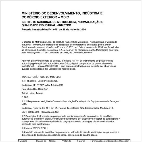 Portaria DIMEL/INMETRO 79:2006 - Situação: Revisto