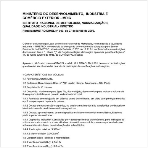 Portaria DIMEL/INMETRO 90:2006 - Situação: Revisto