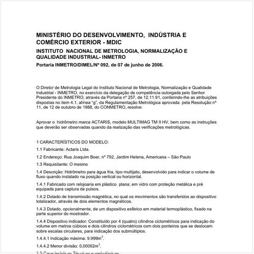 Portaria DIMEL/INMETRO 92:2006 - Situação: Revisto