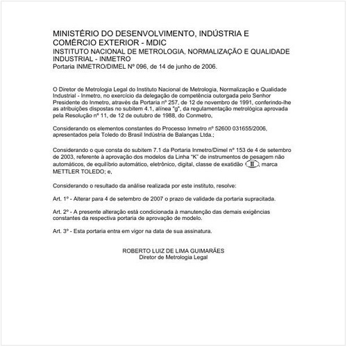 Portaria DIMEL/INMETRO 96:2006 - Situação: Revisto